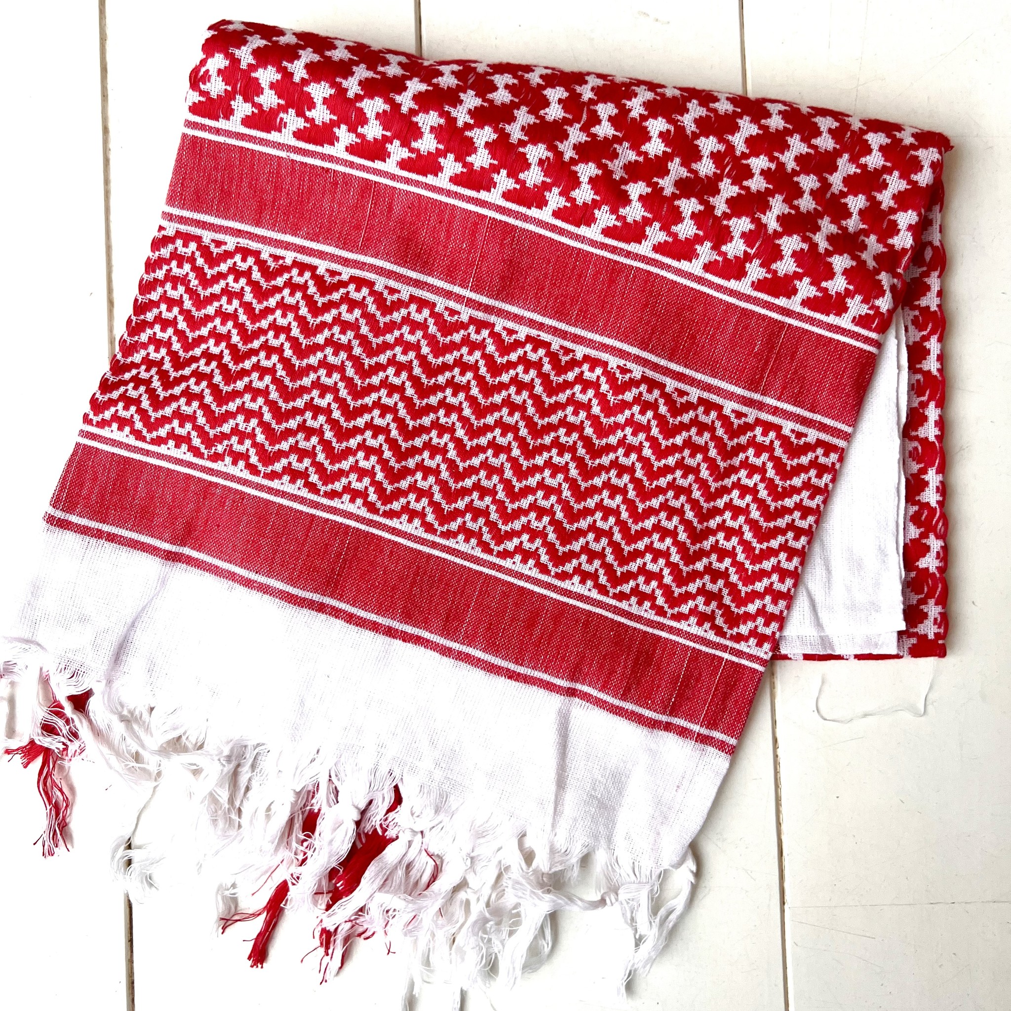 Vierkante sjaal rood/wit