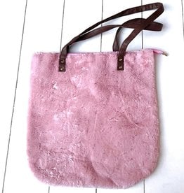 Fluffy tas oud roze