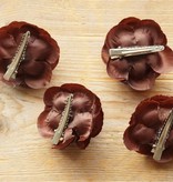 Chocoladebruine bloemetjes (4x)