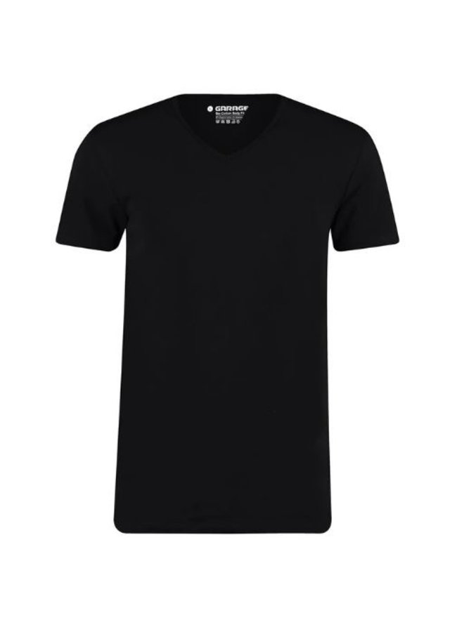 Garage 0222 V neck 2 Pack Bio Cotton Black