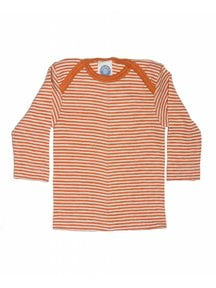 Cosilana Shirt van wol/zijde gestreept - oranje