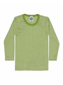 Cosilana Kindershirt gestreept van wol/zijde - groen