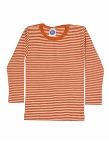 Cosilana Kindershirt gestreept van wol/zijde - oranje