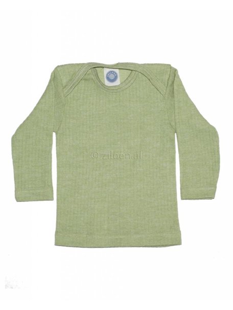 Cosilana Shirt van wol/zijde/katoen - groen