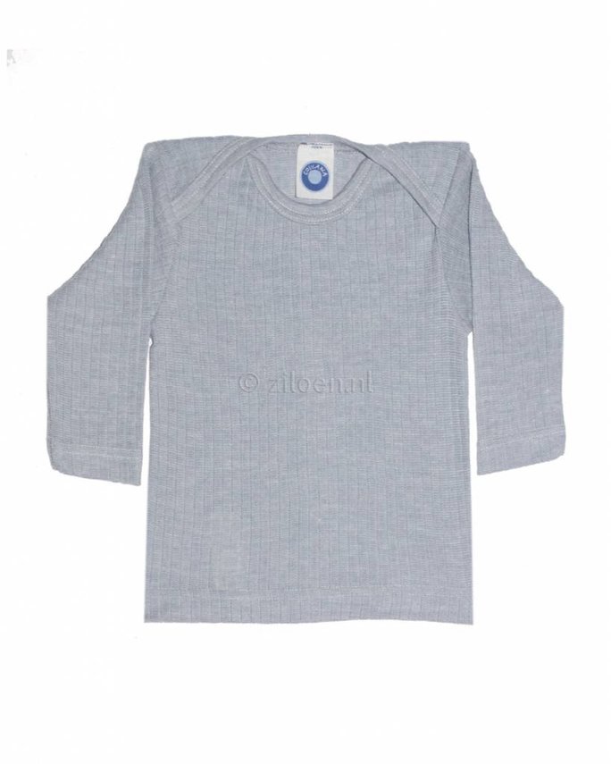 Cosilana Romper van wol/zijde/katoen blauw bruin gestreept: bio