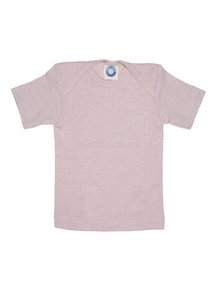 Cosilana Shirt met korte mouwen van wol/zijde/katoen - roze