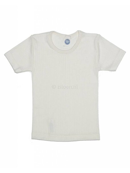 Cosilana Kindershirt korte mouwen van wol/zijde/katoen - naturel