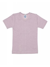 Cosilana Kindershirt korte mouwen van wol/zijde/katoen - roze