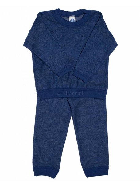 Cosilana Wollen kinder pyjama tweedelig - blauw