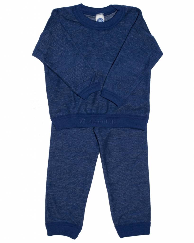 Begrijpen bescherming Vergoeding Cosilana wollen kinder pyjama tweedelig - blauw - Ziloen