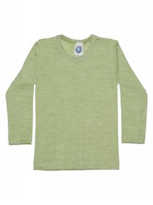Cosilana Kinder shirt van wol/zijde/katoen - groen