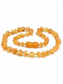 Amber Barnsteen kinder ketting 38cm - honey raw