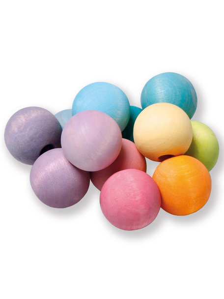 Grimm's Grijpring met houten kralen - Pastel