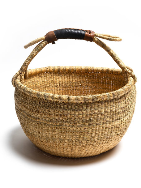 Handmade in Ghana Handgevlochten mand - ø 35-40cm