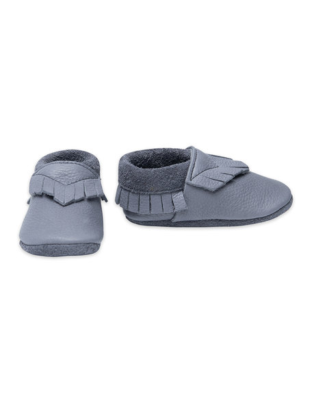 Pantolinos Leren baby mocassins - grijs