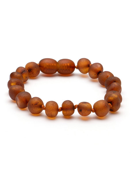 Amber Barnsteen dames armband 19cm - cognac raw