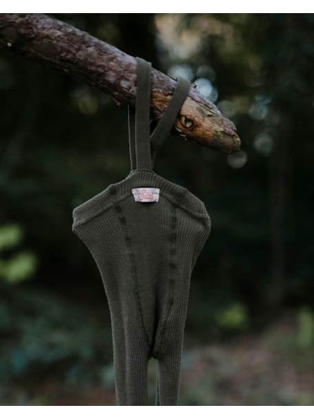 Silly Silas Maillot met bretels van katoen - olive