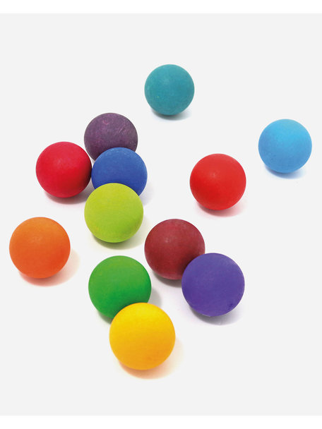 Grimm's Kleine houten ballen 12 stuks - regenboog