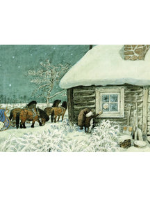 Harald Wiberg Kaart - Tomte in de sneeuw