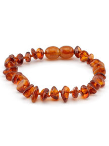 Amber Barnsteen baby armbandje 14cm - cognac ovaal