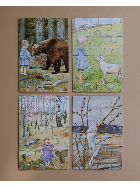 Elsa Beskow Elsa Beskow 4 houten puzzels - Natuur