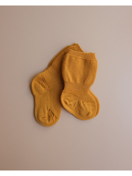 Grödo Wollen spekbeen sokken - zonnegeel (limited)