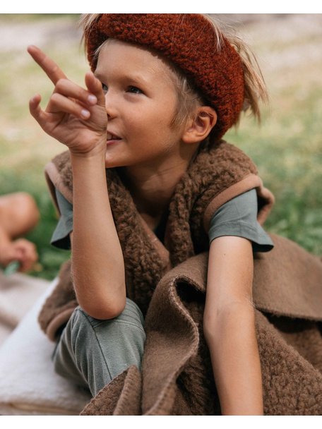 Alwero Kinder hesje van wol pluche - bruin