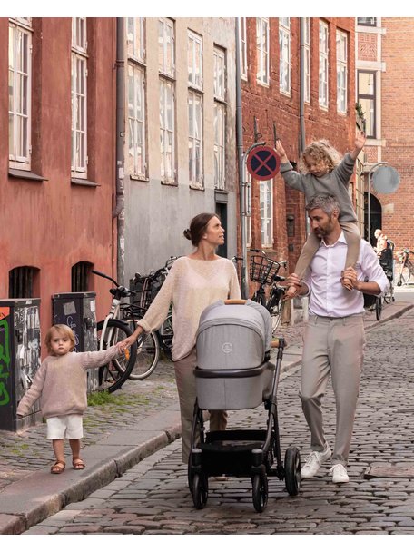 Naturkind Kinderwagen Lux Evo mottled grey - basis model inclusief reiswieg