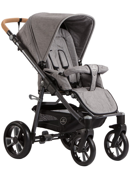 Naturkind Kinderwagen Lux  Evo mottled grey - basis model inclusief reismand