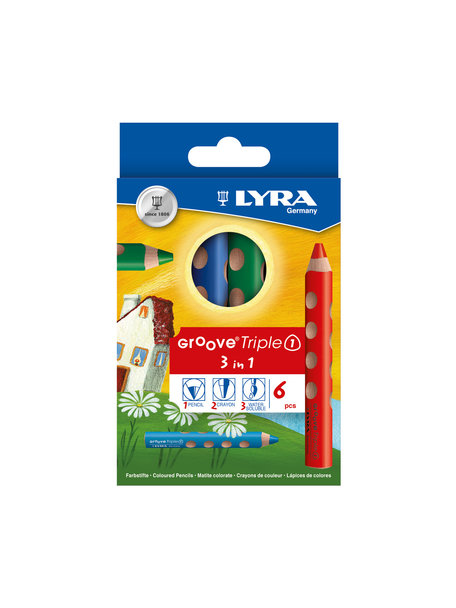 Lyra Extra dikke potloden groove triple one - 6 stuks