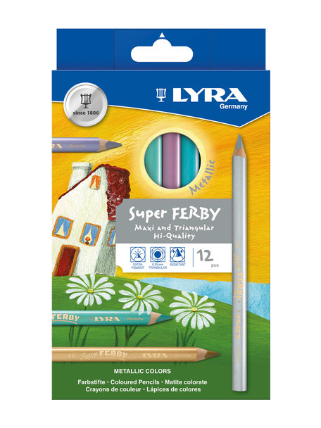 Lyra Potloden super ferby metallic - 12 stuks