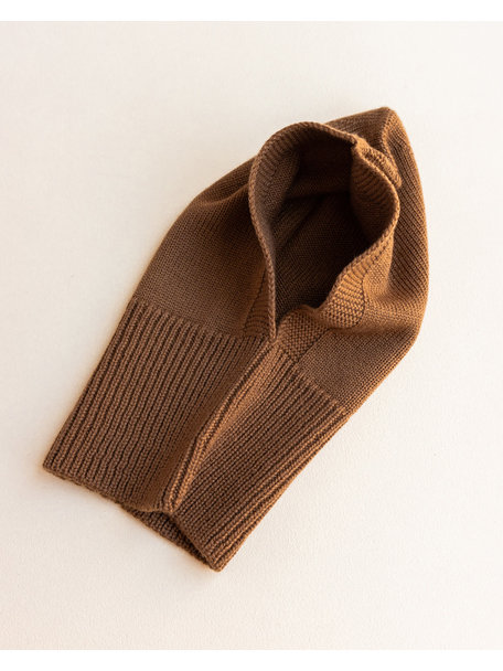 Hvid Balaclava van merino wol Eddy - chocolate