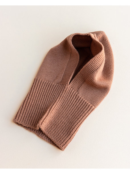 Hvid Balaclava van merino wol Eddy - terracotta