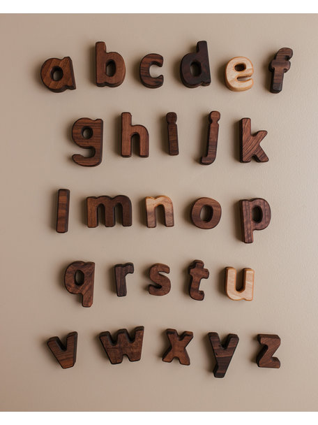 Spelenderwijs leren Walnoot houten kleine letters