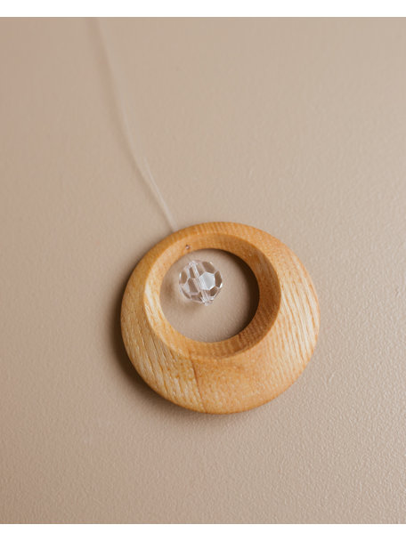 Handmade Kristal hanger in houten ring - small
