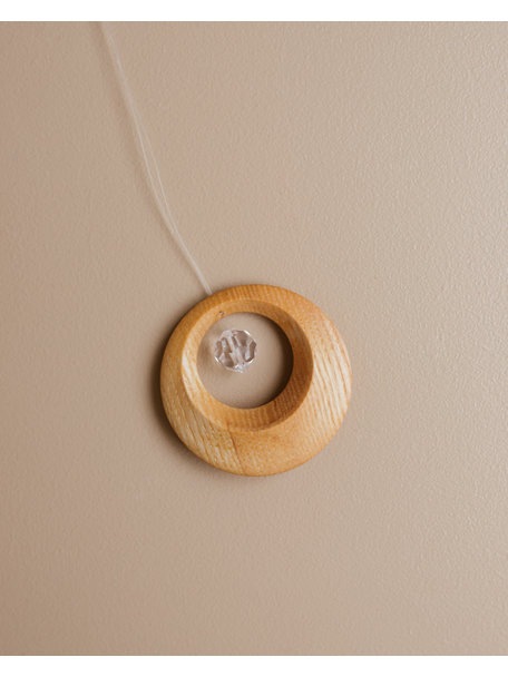 Handmade Kristal hanger in houten ring - mini