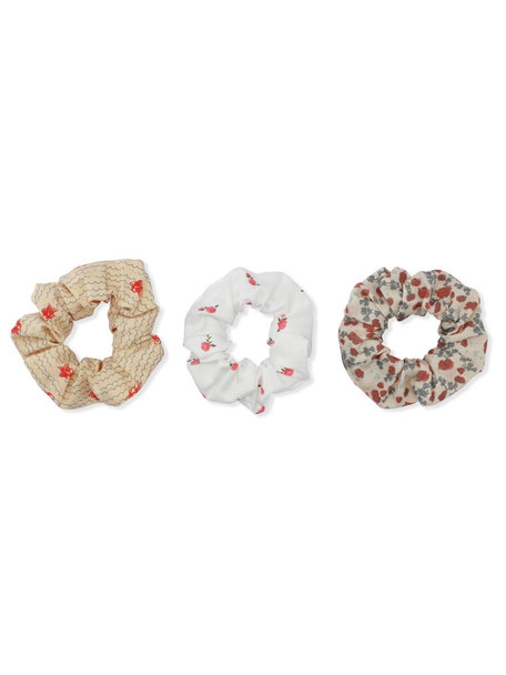 Konges Sløjd Scrunchie 3-pak - goldi/poppy/bonderose