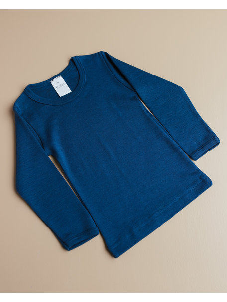 Hocosa Kind longsleeve wol zijde - donkerblauw