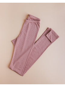 Unaduna Dames legging pointelle wol/zijde - cameo rose