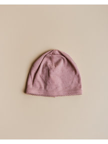 Unaduna Beanie pointelle wol/zijde - cameo rose