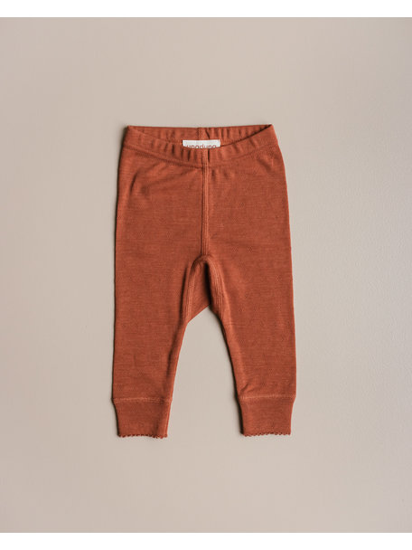 Unaduna Babylegging pointelle wol/zijde - umber