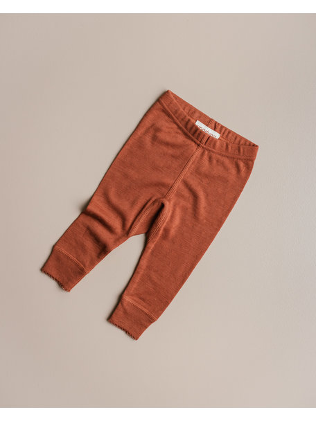 Unaduna Babylegging pointelle wol/zijde - umber