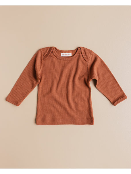 Unaduna Babyshirtje van wol - umber