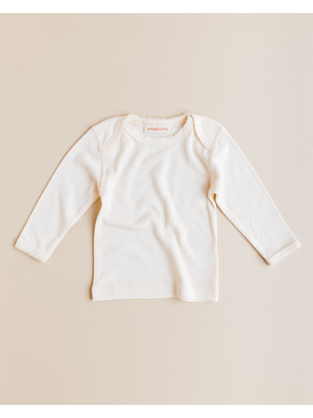 Unaduna Babyshirtje pointelle wol/zijde - munkki