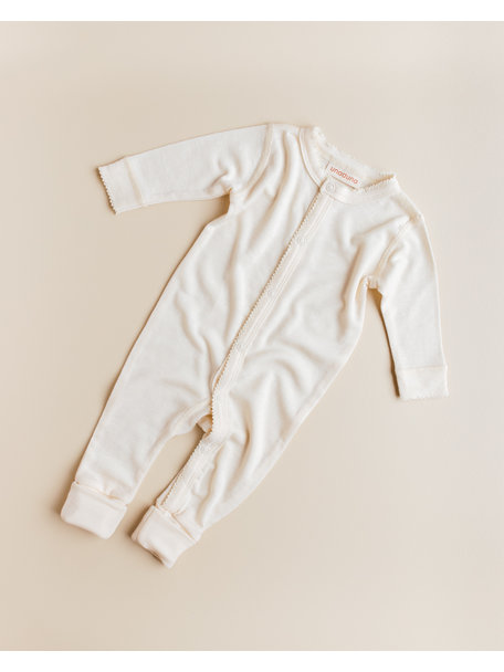 Unaduna Onesie pointelle 2 in 1 feet wol/zijde - munkki