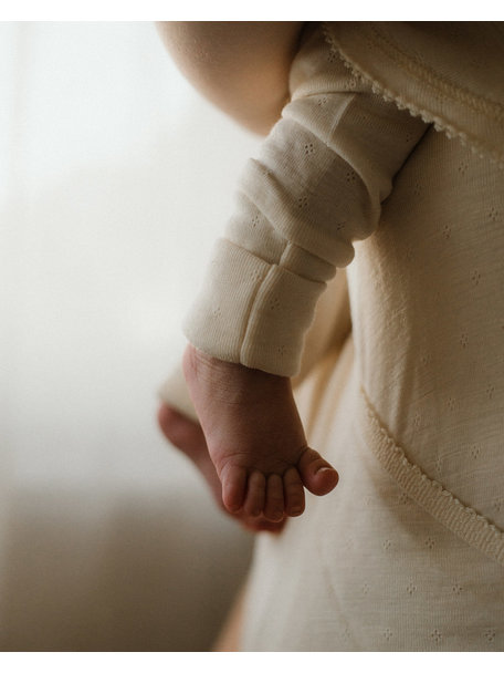 Unaduna Babybroekje pointelle 2 in 1 feet wol/zijde - munkki