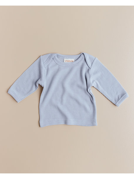 Unaduna Babyshirtje tiny rib wol/zijde - blue bird