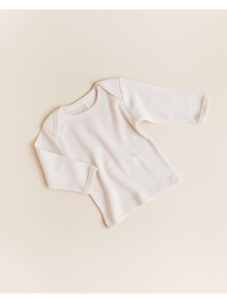 Unaduna Wollen baby shirtje tiny rib - mazarin