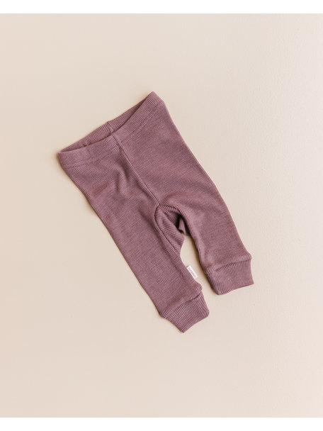 Unaduna Babylegging tiny rib wol/zijde - mauvewood