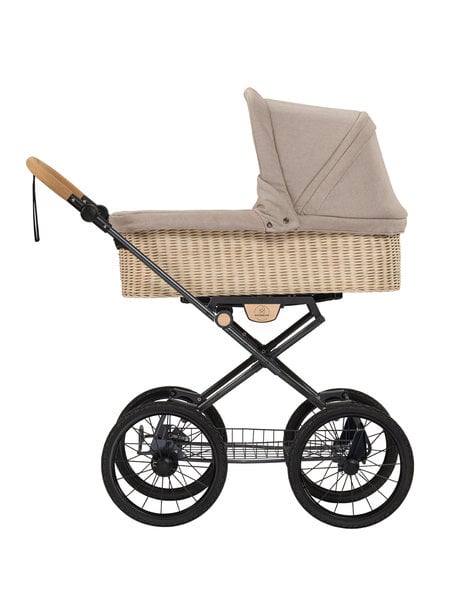 Naturkind Kinderwagen Ida sand - basis model inclusief gevlochten reiswieg